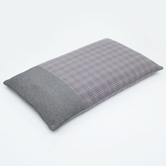Buckwheat Hull Neck Pillow for Sleeping, Adjustable Height and Firmness Pillow, Washable Cover, Cervical Firm Neck Support for Cool Sleep, 23x13 Inch, Grey