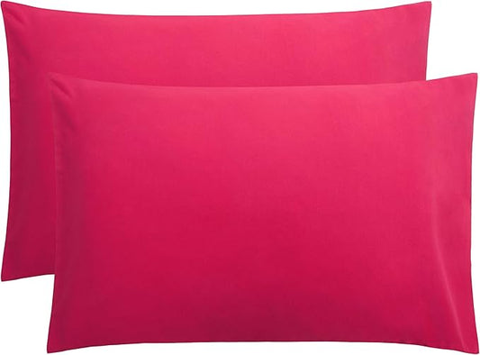 FLXXIE Microfiber Pillow Cases Queen Size Set of 2, Soft Pillowcases with Envelope Closure, Wrinkle Resistant Pillow Covers, 20x30, Magenta