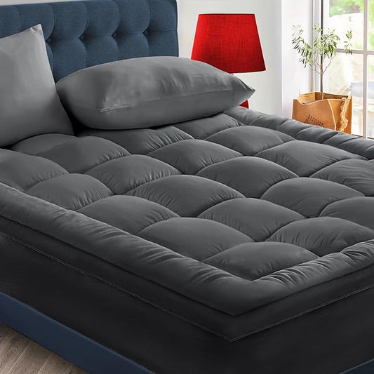 CYMULA Full XL Mattress Topper - Extra Thick Cooling Mattress Pad Cover for Back Pain - Soft Mattress Protector Firm Bed Topper Pillow Top with 8-21 Inch Deep Pocket 3D Snow Down Alternative Fill