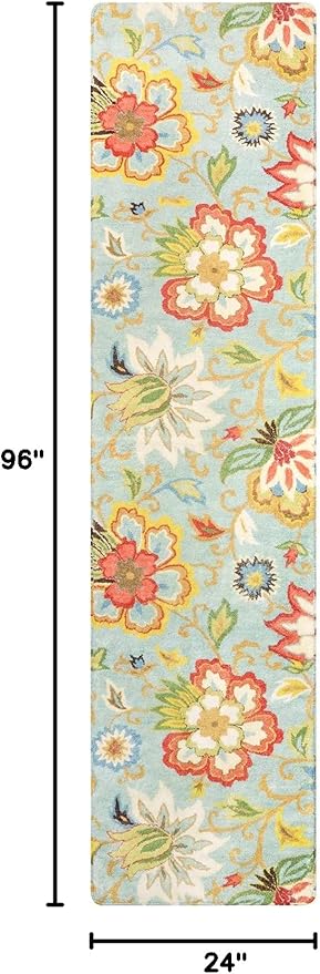 Lahome Floral Rug Runner - Runner Rug for Hallway 2x8 Non-Slip Stain Resistant Washable Carpet for Kitchen Floor, Paisley Print Accent Ultra-Thin Carpet for Bedroom Foyer Entryway