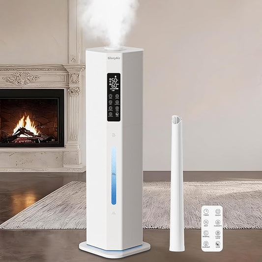 Humidifiers for Bedroom - GloryAir 2.38Gal/9L Top Fill Cool Mist Humidifier for Large Room 500ft² 120H Last with Auto Mode 7-Color Light Humidistat Aroma Box Quiet Humidifiers for Plants Baby & Adults