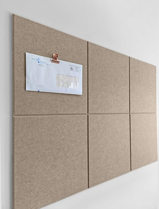 Cork Board 24 x36 Alternative - 6 Pack Felt Wall Tiles with Safe Removable Adhesive Tabs, Cork Boards for Walls Cork Board for Home Office Pin Board Tack Board - Camel