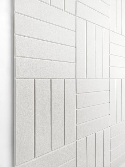 White Felt Bulletin Board Tiles | Modern Cork Board Alternative | Large Cork Boards for Walls | Aesthetic Felt Wall Panels for Office & Home Decor | Pin Board & Photo Board (12-Pack) | White