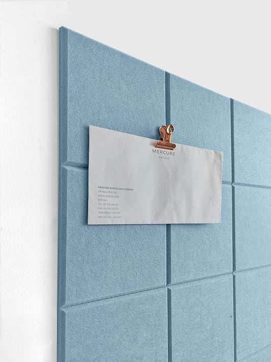 Cork Board 24 x36 Alternative - 6 Pack Felt Wall Tiles with Safe Removable Adhesive Tabs, Cork Boards for Walls Cork Board for Home Office Pin Board Tack Board - Baby Blue