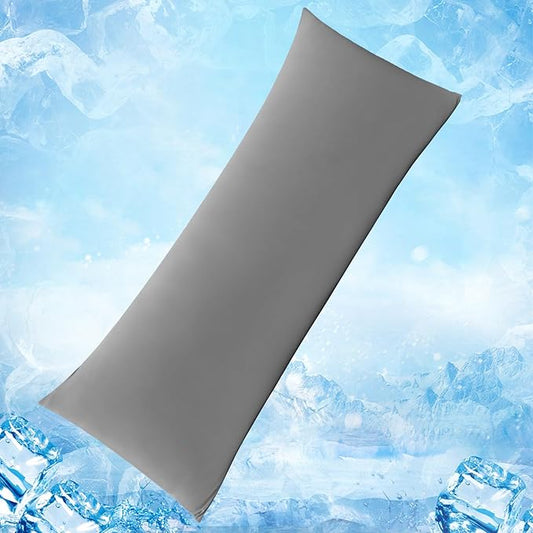 Avolare Cooling Body Pillow Pillowcase, Arc-Chill Q-max>0.5 Body Pillow Cover for Hair Skin and Hot Sleepers, Soft Silky 20" x 54" Summer Long Pillow Cover with Zipper 1 Pack - Grey