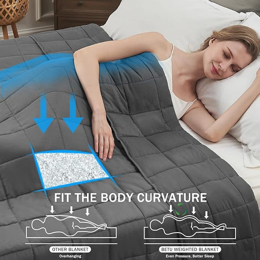 Weighted Blanket for Adults 25lbs, 80"x87", King Size Cooling Heavy Throw Blanket for 220-280lbs, Microfiber Soft Thick Big Blankets Weighted Comforter Breathable Gift for Sleeping, Grey