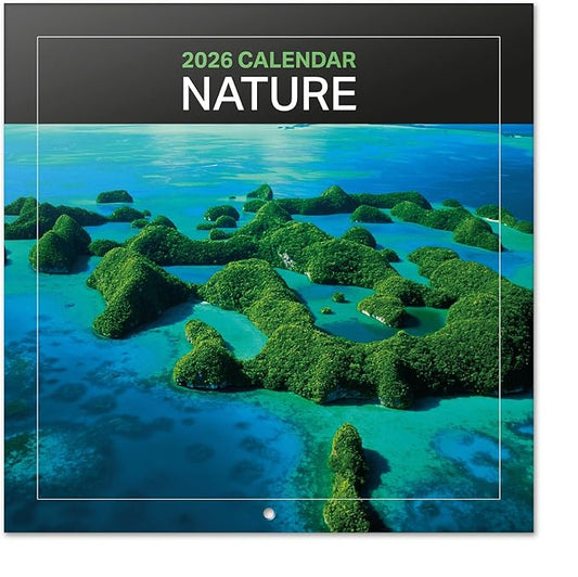 Nature Wall Calendar 2026 12" x 12" FSC® Plastic Free - Starts Week On Sunday | Family Planner Travel Calendar 2026