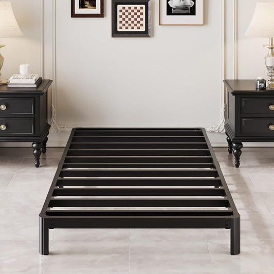5 Inch Low Twin Bed Frames with Rounded Corner Legs, 1000 LBS Heavy Duty Metal Twin Platform Bed Frame with Steel Slats Support, No Box Spring Needed, Noise Free, Easy Assembly