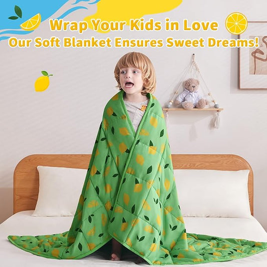 anfie Weighted Blanket Kids(36"x48" 3lbs) Weighted Blanket Cooling Blanket for Sleeping,Throw Size Breathable Blanket with Premium Glass Bead(Lime Green)