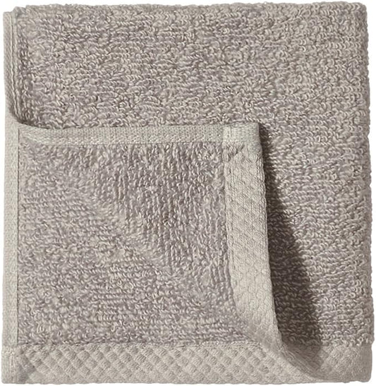 Amazon basics cotton washcloths, Lightweight quick-dry, 12" x 12", 12-pack, platinum