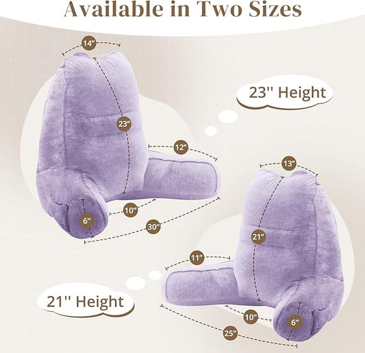 Sasttie Reading Pillow, Pillows for Reading or Relaxing – Ergonomic Support for Head, Neck, Back, and Lumbar, 21-Inch, Lavender