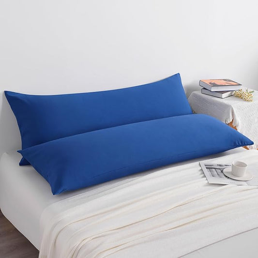 NTBAY Body Pillow Cases Set of 2, 2 Pack Brushed Microfiber 20x54 Pillow Cases, Soft, Wrinkle, Fade, Stain Resistant Royal Blue Pillow Cases with Envelope Closure, 20x54 Inches, Royal Blue