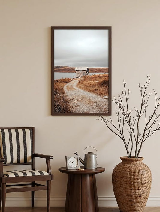20x30 Frame Set of 3, Dark Brown Wood Grain 20x30 Poster Frame for Gallery Wall Mounting (3 Pack,Walnut)