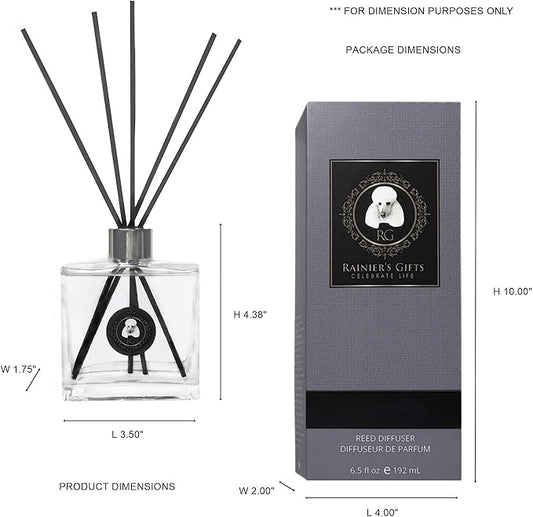 Rainier’s Gifts Reed Diffuser Set (Honeysuckle Jasmine) - Scented Oil Diffuser Sticks - Home Fragrance Aromatherapy Air Freshener 6.5 fl oz