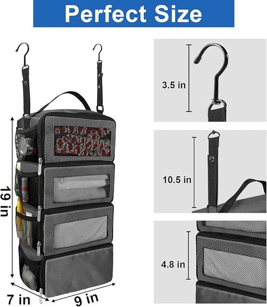 Suitcase Organizer, Travel Luggage Organizer Portable Hanging Travel Shelves Collapsible Hanging Packing Cubes for Carry on Suitcase