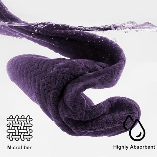 Ferdilan 8 Pack Bath Towel Set, 2 Extra Large Bath Towel Sheets, 2 Hand Towels and 4 Washcloths Ultra Soft and Absorbent Chair Towels for Bathroom, Quick Dry Towel for Home Hotel,Purple