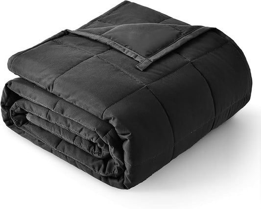 Topblan Weighted Blanket Queen Size 15lbs, Cozy Cooling Weighted Blanket for Adults, Soft Breathable Heavy Blanket for Bed Sofa All Season, Machine Washable, 60 x 80 inches, Black