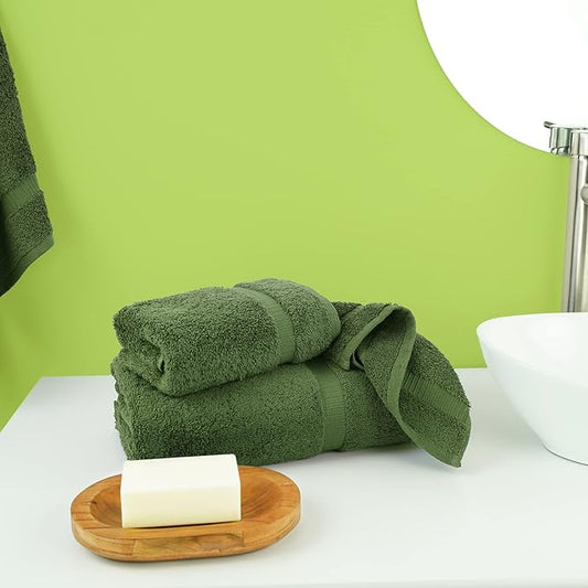 Chakir Turkish Linens | Hotel & Spa Quality 100% Cotton Premium Turkish Towels | Soft & Absorbent (3-Piece Towel Sets, Moss)