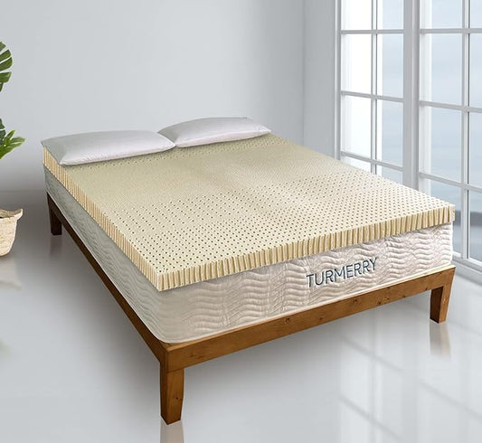 7-Zone Green Natural Organic Latex Mattress Topper California King Size - 2 inch - Medium Firmness - GOLS Certified Latex Foam Bed Pad for Side Sleepers Zonal Support Durable and Breathable