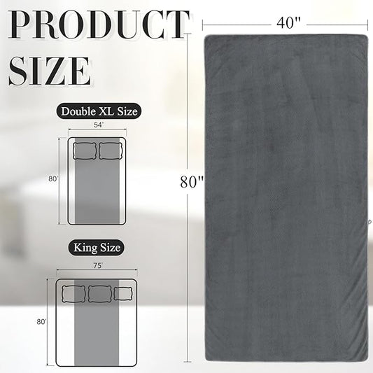 2 Pcs Oversized Bath Towels, 40 x 80 Inch Extra Large Coral Fleece Soft and Absorbent Bath Sheets, Lightweight Shower Towels for Home, Spa, Beach, Pool (Dark Gray)