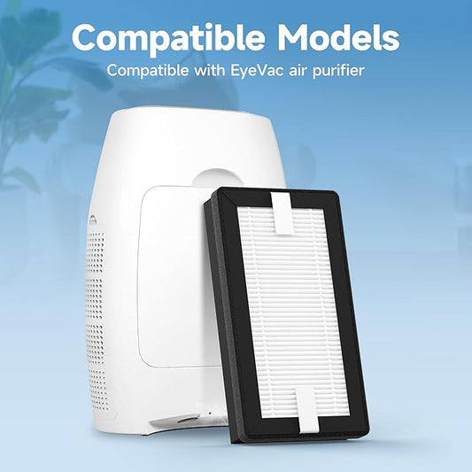 6-Pack Replacement Filter Compatible with EyeVac Air 2in1 Air Purifier, 2-in-1 Filtration with Activated Carbon Filter
