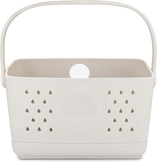 Parker Baby Large Bath Caddy | BPA Free & Food Grade Shower Caddy Organizer for Toys & Supplies | Quick-Dry, Sturdy & Perfect Size Shower Basket w/ Handle in Neutral Colors