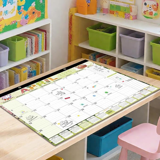 Desk Calendar 2026, Anti Ink Bleed, Ample Space, Extra Large Calendar 2026 with Stickers, 22" x 17" Seasonal Desktop Calendar for Home, Office, Teacher Supplies- Colorful