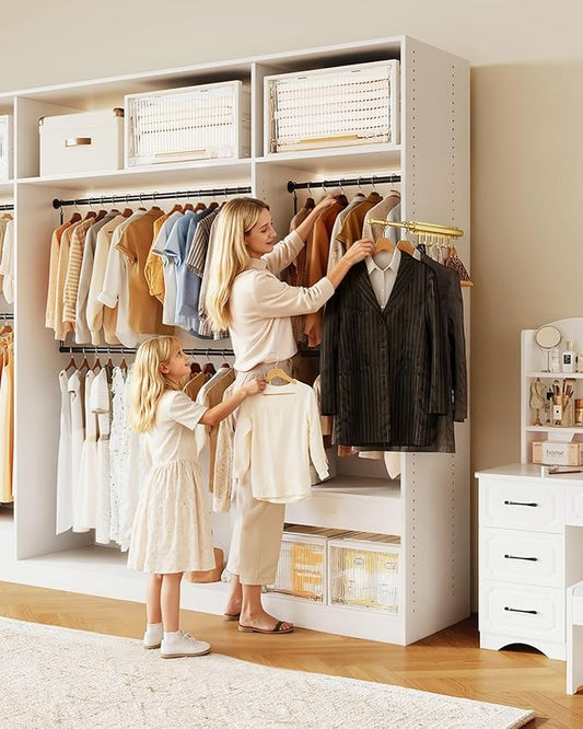 16.5" Valet Rod for Closet Pull Out With 6 Hooks Valet Rods for Closets (2Pack Gold) Closet Valet Rod Slide Out