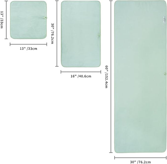 POLYTE Oversize, 60 x 30 in., Quick Dry Lint Free Microfiber Bath Towel Set, 6 Piece (Green)