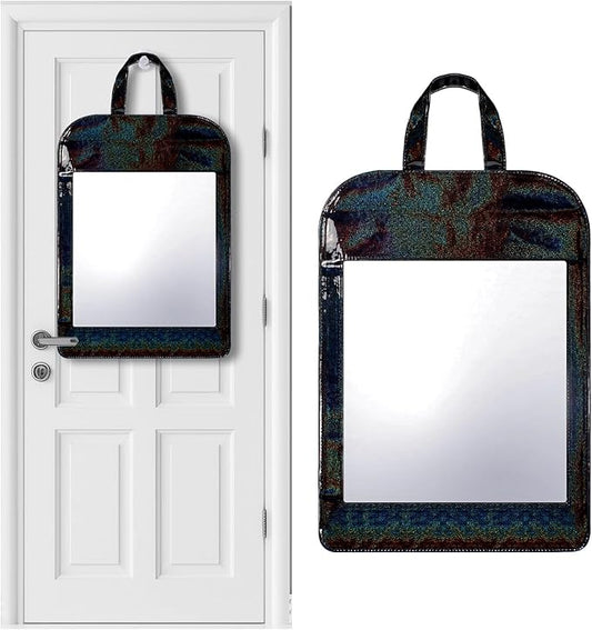 Travel Hanging Mirror Portable 16.5 x 11.8 Inch Shatterproof Back Door Hanging Makeup Mirror Wall Mounted for Camping, Dorm, Hiking, Backpacking, Dancers Event