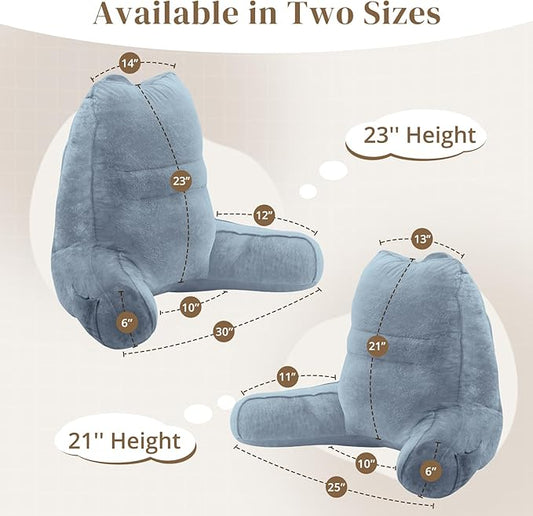 Sasttie Reading Pillow, Pillows for Reading or Relaxing – Ergonomic Support for Head, Neck, Back, and Lumbar, 23-Inch, Greyish Blue