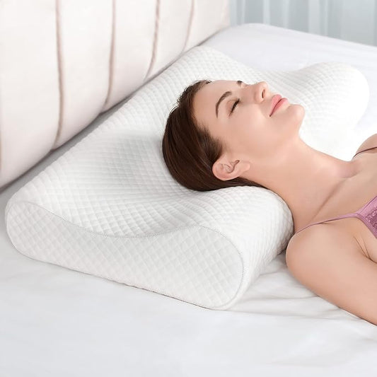 AM AEROMAX Queen Size Firm Contour Memory Foam Pillow, Cervical Pillow for Neck Pain Relief, Neck Orthopedic Sleeping Pillows for Side, Back and Stomach Sleepers.