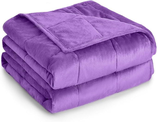 Topblan Weighted Blanket Queen Size 20lbs, Adult Weighted Blankets with Soft Warm Fabric for Sleeping and Calming, Adult Heavy Blanket for Sofa Bed, Purple, 60 x 80 inches