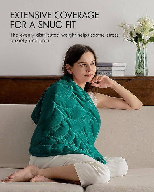 Kaisa Weighted Lap Blanket 3 lbs 23" x 29", Cozy Luxury Crystal Velvet Small Weighted Blanket for Adults, Portable Travel Weighted Blanket for Relaxation, All-Season Blanket, Machine Washable, Green