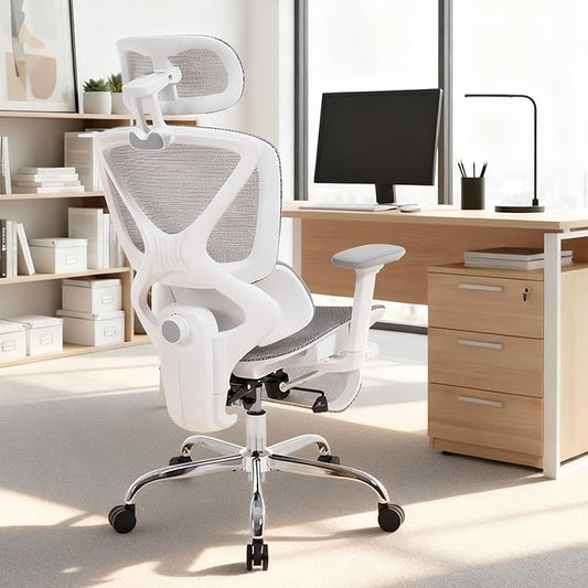 LuxErgo Ergonomic Mesh Office Chair High Back Mesh Computer Executive Desk Chair Home Office Chair with Adjustable Lumbar Support for Office/Gaming/Study, Freely Tilt Lock, Flip-Up Headrest & Armrests