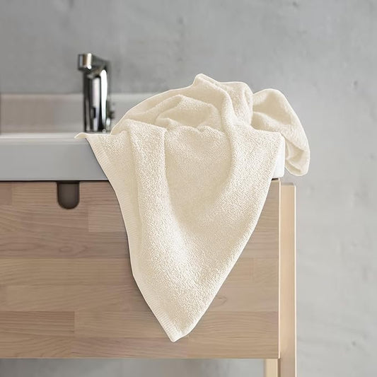 Delara 100% Organic Cotton Towel 650 GSM Plush Feather Touch Quick Dry Towel, 6-Piece Towel Set GOTS Certified, Oeko-Tex Green Certified, 1 Bath Towel, 1 Bath Sheet, 2 Hand Towels & 2 Wash Cloths