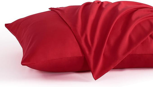 NTBAY Queen Pillow Cases Set of 2, 2 Pack Brushed Microfiber 20x30 Pillow Cases, Soft, Wrinkle, Fade, Stain Resistant Red Pillow Cases with Envelope Closure, 20x30 Inches, Red