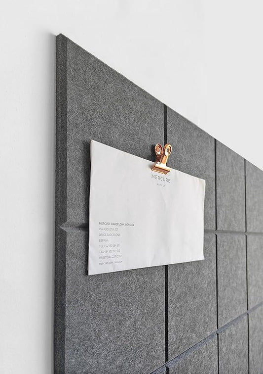 Cork Board 24 x36 Alternative - 6 Pack Felt Wall Tiles with Safe Removable Adhesive Tabs, Cork Boards for Walls Cork Board for Home Office Pin Board Tack Board - Gray