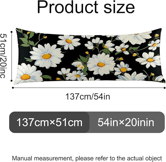 Microfiber Body Pillow Cover with Hidden Zipper,Comfortable Fabric,Floral Print Pattern Body Pillow Case,Lightweight and Breathable,The Size is 20 "X 54"(05-Little Daisy)