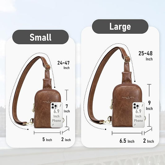 INICAT Travel Small Crossbody Sling Bags Women Cross Body Purses Passport Holder Vegan Leather Fanny Packs Birthday Gifts