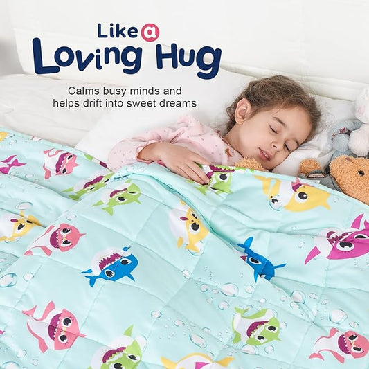 Kivik Weighted Blanket 3lbs, Green Shark Heavy Blanket Throw, Small Weighted Cooling Blankets 3 Pounds, Cute Blanket for All-Season, 36x48 Inches Green