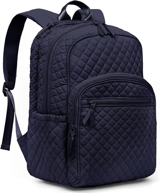 Backpack for Women,College Backpack,Quilted Casual Daypack,Waterproof Bookbag for 17Inch Laptop