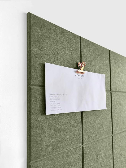Cork Board 24 x36 Alternative - 6 Pack Felt Wall Tiles with Safe Removable Adhesive Tabs, Cork Boards for Walls Cork Board for Home Office Pin Board Tack Board - Olive