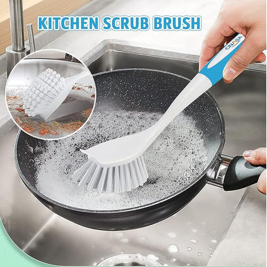 6 Pack Household Deep Cleaning Set - Kitchen, Bathroom & Floor Cleaning Brushes, Includes Scrub, Dish, Bottle, Grout, Crevice & Shoe Brushes