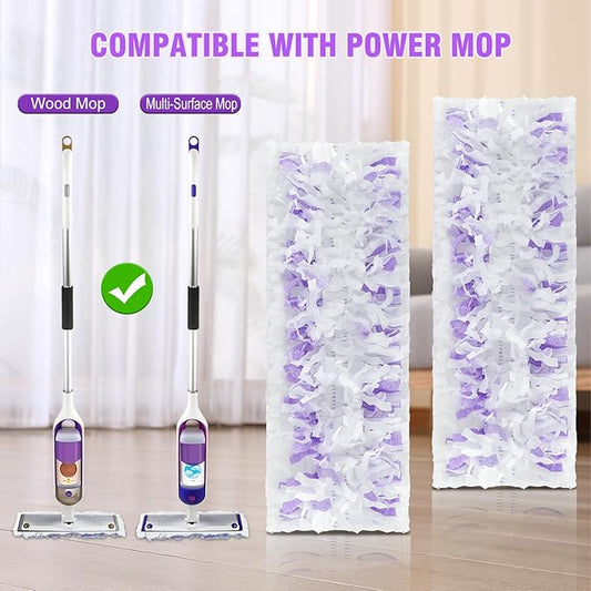 10 Count Disposable Heavy-Duty Power Mop Pads Refills for Swiffer Power Mop,Replacement Floor Cleaning Refills, Non-Washable & Unscented, Compatible with Swiffer PowerMop (Quick-Absorb, No Residue)