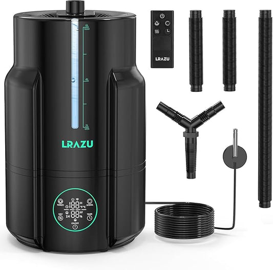 6L/1.59Gal Humidifier for Plants, Reptile Fogger Mister with Precise Temp & Humidity Probe/Expandable Hose, Smart Humidifier for Grow Tent, Mushroom, Houseplants, Reptile Tank 24H Timer