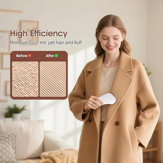 Electric Fabric Shaver, Lint Remover for Clothes, Rechargeable Sweater Shaver to Remove Fuzz and Pill for Sweater, Delicates, Bedding and Couch (White)