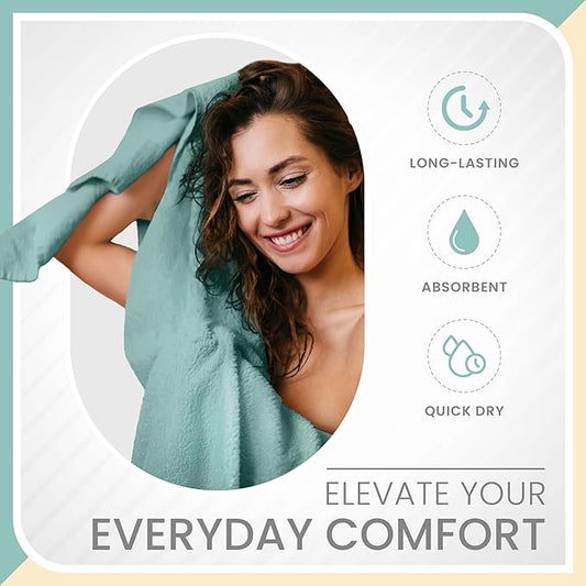 Martex 6-Piece Luxury 100% Cotton Towel Set | Quick Dry | Super Absorbent | Super Soft 100% Ringspun Cotton Towels | 2 Bath Towels | 2 Hand Towels | 2 Wash Cloths | Light Blue