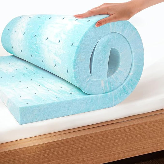 EGO Topper 4 Inch King Memory Foam Mattress Topper, Gel Foam Mattress Topper for Pressure Relief, Ventilated Design Bed Topper in a Box, CertiPUR-US Certified, 76"×80", Medium