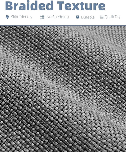 PADOOR Braided U Shaped Toilet Rug, 20x24 Grey, Super Absorbent, Non Slip, Machine Washable, Bathroom Floor Mat